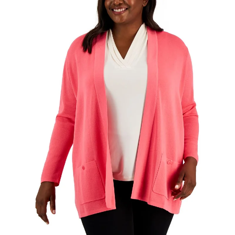 Anne Klein Womens Plus Open Front Shrug Cardigan SweaterHemp Knit Tops