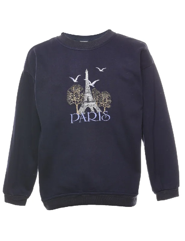 Paris Embroidered Sweatshirt - L