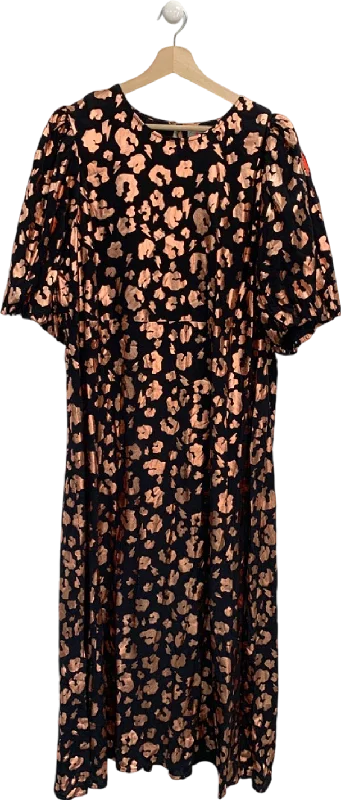 Scamp & Dude Black/Gold Print Dress UK XXXL