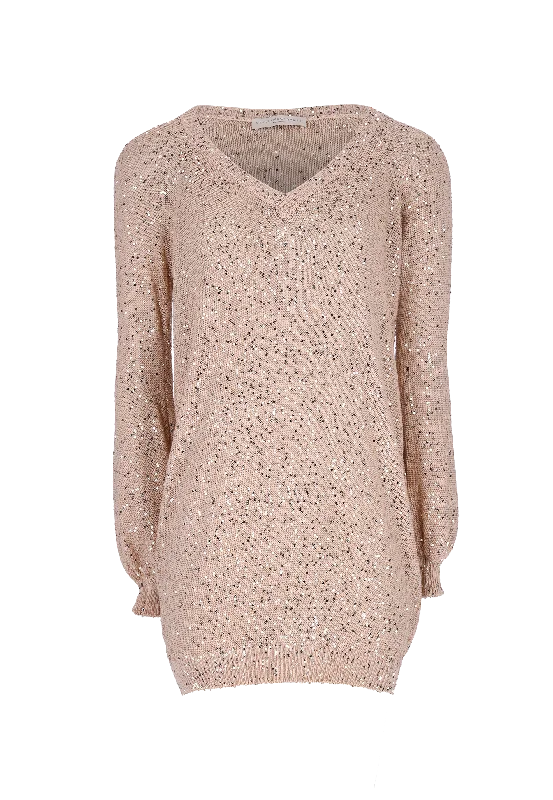 sequin-embellished knitted dress