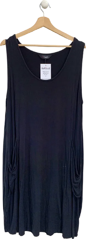 Yours Black Sleeveless Tunic Dress with Pockets UK 26-28